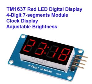 RED LED CLOCK DISPLAY MODULE 4 BITS TM1637